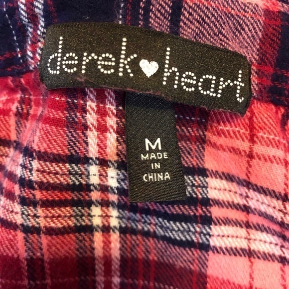 Derek HEART plaid/gold embellished button up  top - Picture 7 of 8